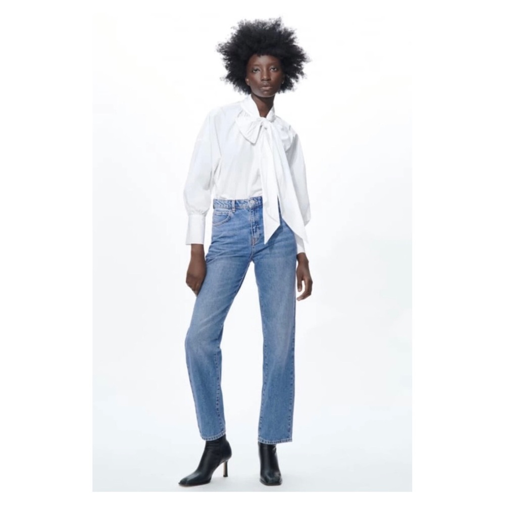 🏷️ SOLD •ZARA • Super High Rise Straight Leg Z1975 Jeans • 10 - Picture 1 of 15